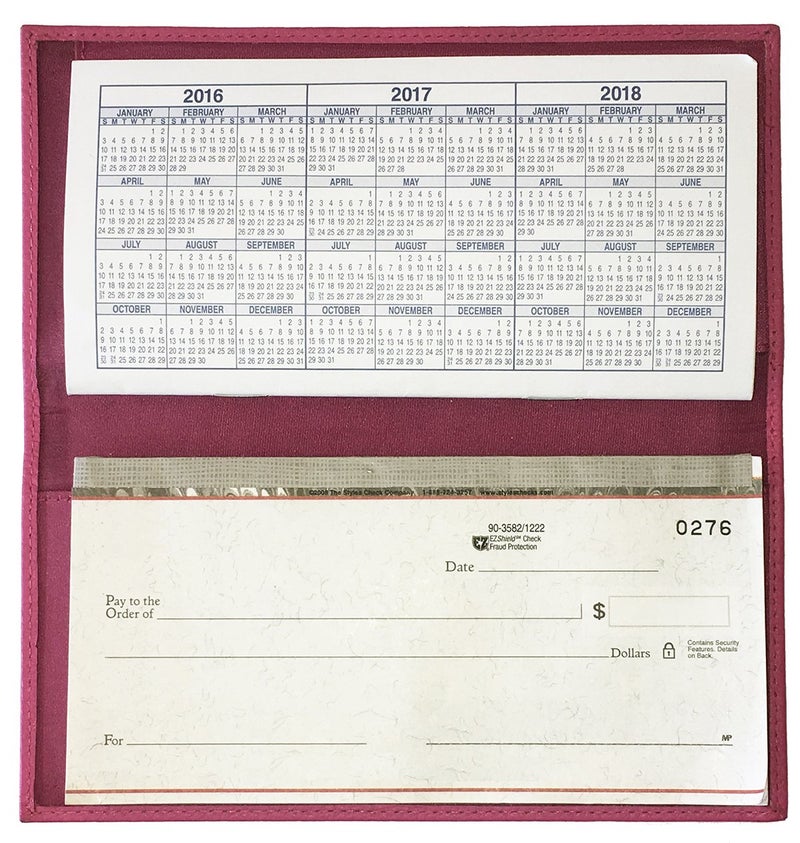 123 Cheap Checks Hot Pink Basic Genuine Leather Checkbook Cover For Men & Women - Image 2